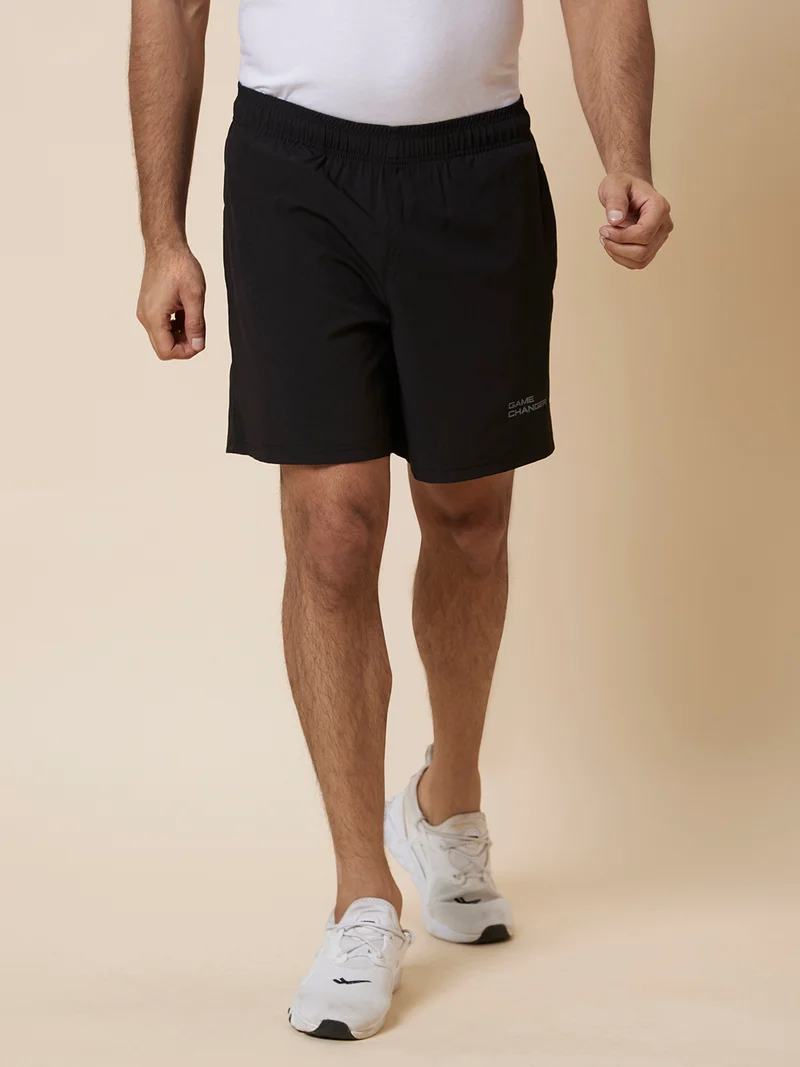 globus Globus Men Black Regular Fit Sports Shorts